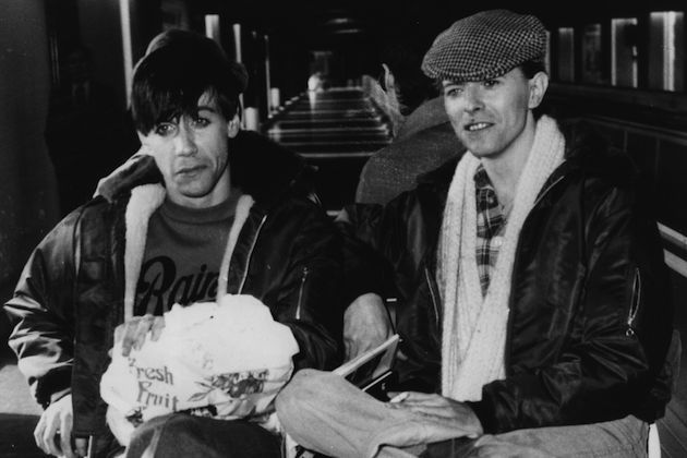 March 1977: Rock singers David Bowie, right, and Iggy Pop in Germany. (Photo by Evening Standard/Getty Images)